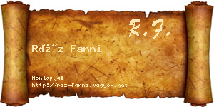 Réz Fanni névjegykártya